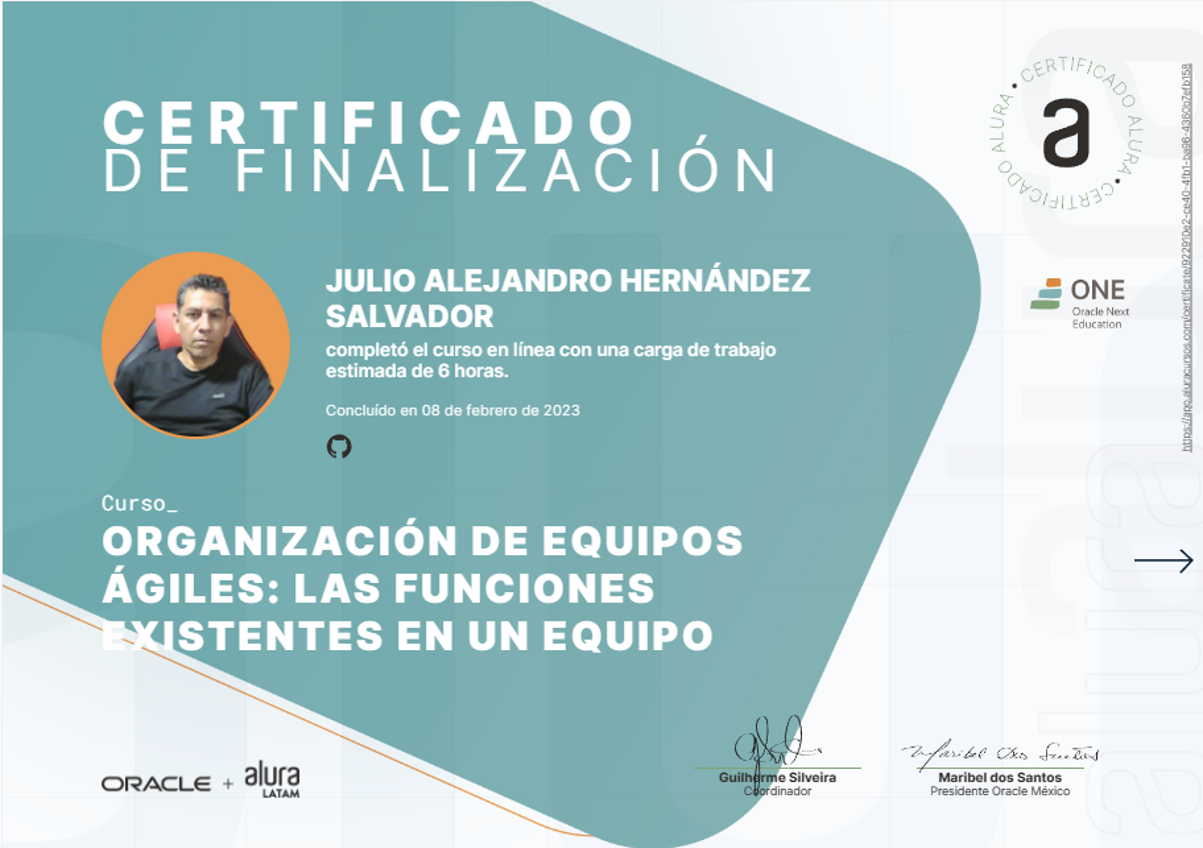 Certificado ONE - Organización de equipos ágiles